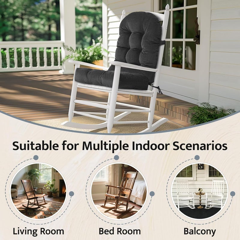 mudilun Adirondack Chair Cushions Non-Slip Indoor Rocking Chair Cushion with Straps Tufted Adirondack Chair Pads for Bedroom Living Room Porch Rocker - Image 5